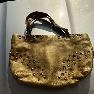 Hobo International leather bronze studded tote bag
